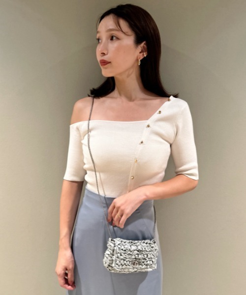 SNIDEL（スナイデル）の「シルクブレンドアシメニットプル