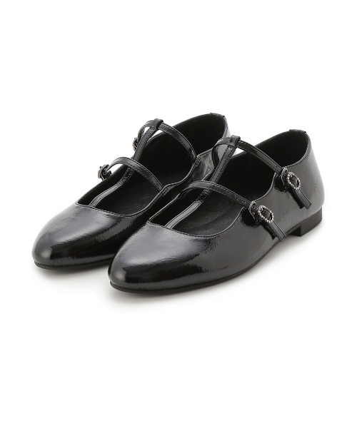 Mila Owen（ミラオーウェン）の「ビジューダブルストラップバレエシューズ（パンプス・レディース・ブラック・36/38/37）」の3枚目の写真