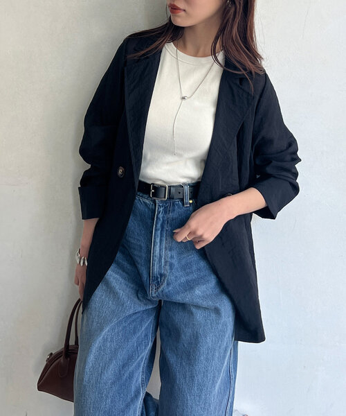 Chez toi（シェトワ）の「【ON/OFF使える】シアーテーラードジャケット（テーラードジャケット・レディース・ブラック/ベージュ/ライトベージュ・FREE）」の2枚目の写真