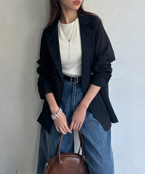 Chez toi（シェトワ）の「【ON/OFF使える】シアーテーラードジャケット（テーラードジャケット・レディース・ブラック/ベージュ/ライトベージュ・FREE）」の17枚目の写真