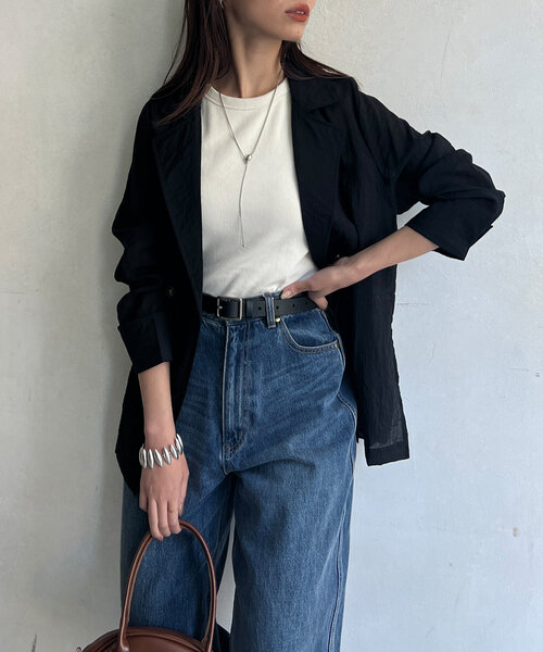 Chez toi（シェトワ）の「【ON/OFF使える】シアーテーラードジャケット（テーラードジャケット・レディース・ブラック/ベージュ/ライトベージュ・FREE）」の18枚目の写真