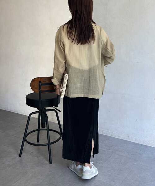 Chez toi（シェトワ）の「【ON/OFF使える】シアーテーラードジャケット（テーラードジャケット・レディース・ブラック/ベージュ/ライトベージュ・FREE）」の5枚目の写真