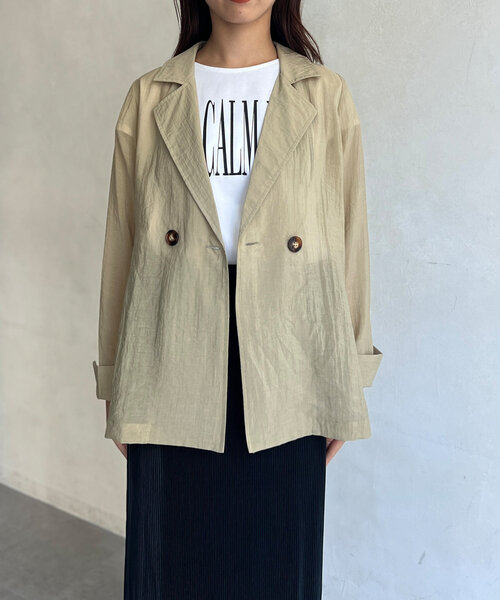 Chez toi（シェトワ）の「【ON/OFF使える】シアーテーラードジャケット（テーラードジャケット・レディース・ブラック/ベージュ/ライトベージュ・FREE）」の6枚目の写真