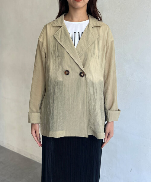 Chez toi（シェトワ）の「【ON/OFF使える】シアーテーラードジャケット（テーラードジャケット・レディース・ブラック/ベージュ/ライトベージュ・FREE）」の7枚目の写真