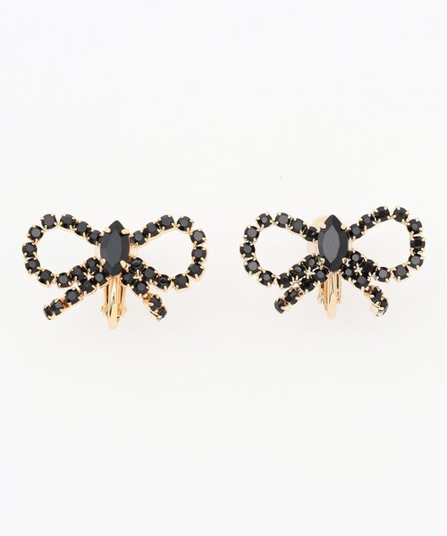 TOCCA(トッカ)の「GLITTER RIBBON EARRINGS イヤリング(イヤリング・レディース・ゴールド系/ブラック系/ホワイト系・F)」の4枚目の写真