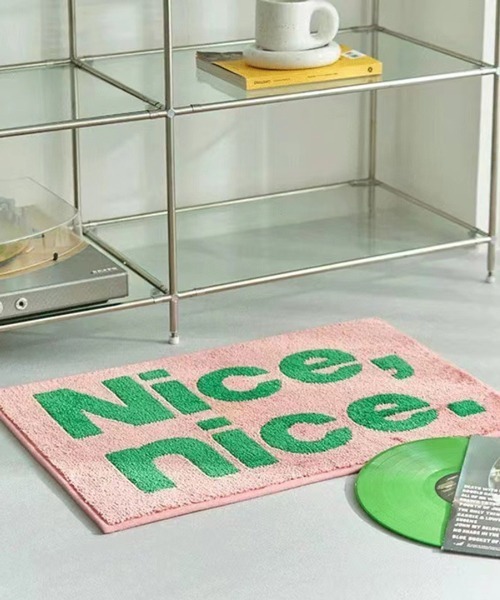 Ein（アイン）の「Ein/【2サイズ展開】"Nice nice"スクエア ラグ マット（ラグ/マット・レディース・グリーン系その他/ピンク系その他・MEDIUM/LARGE）」の5枚目の写真