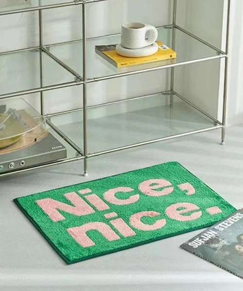 Ein（アイン）の「Ein/【2サイズ展開】"Nice nice"スクエア ラグ マット（ラグ/マット・レディース・グリーン系その他/ピンク系その他・MEDIUM/LARGE）」の6枚目の写真
