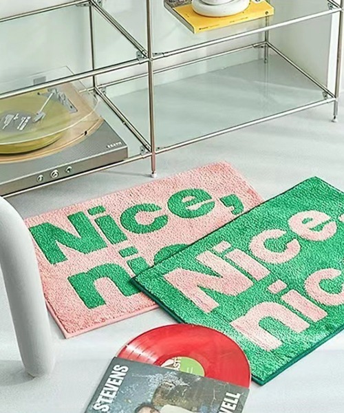 Ein（アイン）の「Ein/【2サイズ展開】"Nice nice"スクエア ラグ マット（ラグ/マット・レディース・グリーン系その他/ピンク系その他・MEDIUM/LARGE）」の7枚目の写真