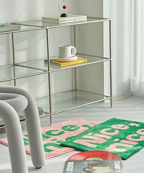 Ein（アイン）の「Ein/【2サイズ展開】"Nice nice"スクエア ラグ マット（ラグ/マット・レディース・グリーン系その他/ピンク系その他・MEDIUM/LARGE）」の8枚目の写真