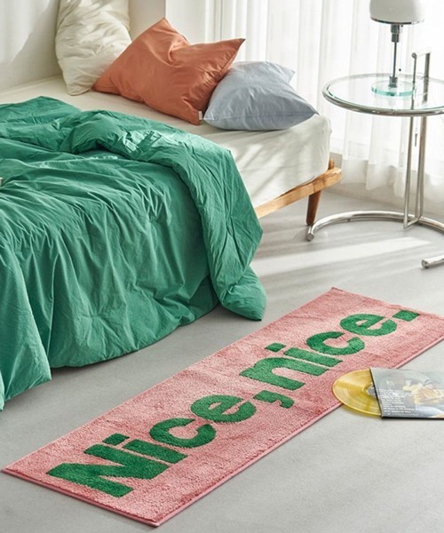 Ein（アイン）の「Ein/【2サイズ展開】"Nice nice"スクエア ラグ マット（ラグ/マット・レディース・グリーン系その他/ピンク系その他・MEDIUM/LARGE）」の9枚目の写真