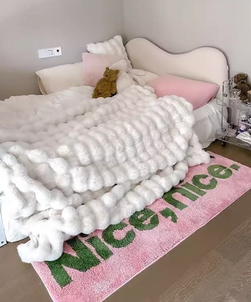 Ein（アイン）の「Ein/【2サイズ展開】"Nice nice"スクエア ラグ マット（ラグ/マット・レディース・グリーン系その他/ピンク系その他・MEDIUM/LARGE）」の10枚目の写真