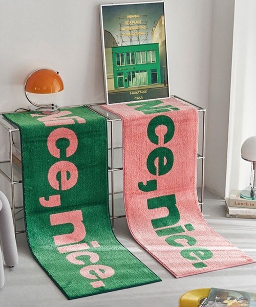 Ein（アイン）の「Ein/【2サイズ展開】"Nice nice"スクエア ラグ マット（ラグ/マット・レディース・グリーン系その他/ピンク系その他・MEDIUM/LARGE）」の11枚目の写真