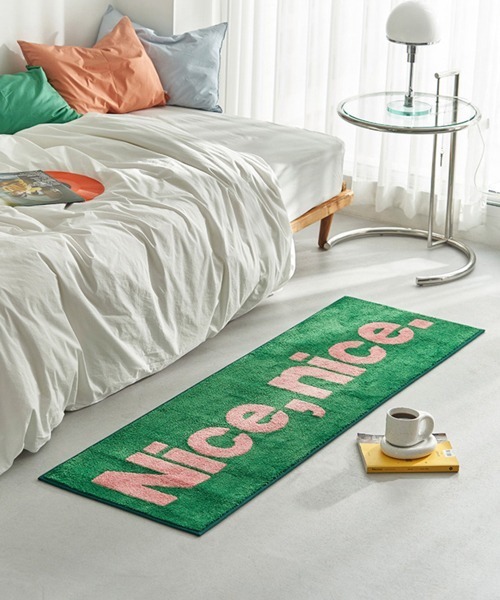 Ein（アイン）の「Ein/【2サイズ展開】"Nice nice"スクエア ラグ マット（ラグ/マット・レディース・グリーン系その他/ピンク系その他・MEDIUM/LARGE）」の13枚目の写真