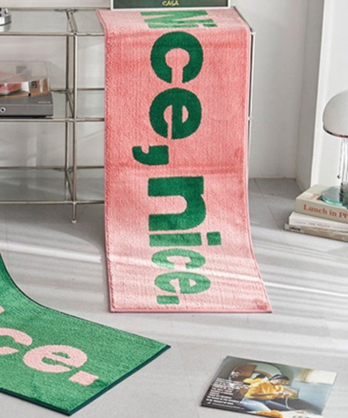 Ein（アイン）の「Ein/【2サイズ展開】"Nice nice"スクエア ラグ マット（ラグ/マット・レディース・グリーン系その他/ピンク系その他・MEDIUM/LARGE）」の14枚目の写真