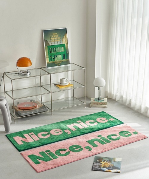 Ein（アイン）の「Ein/【2サイズ展開】"Nice nice"スクエア ラグ マット（ラグ/マット・レディース・グリーン系その他/ピンク系その他・MEDIUM/LARGE）」の15枚目の写真