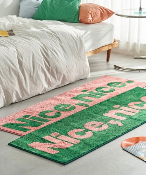 Ein（アイン）の「Ein/【2サイズ展開】"Nice nice"スクエア ラグ マット（ラグ/マット・レディース・グリーン系その他/ピンク系その他・MEDIUM/LARGE）」の16枚目の写真