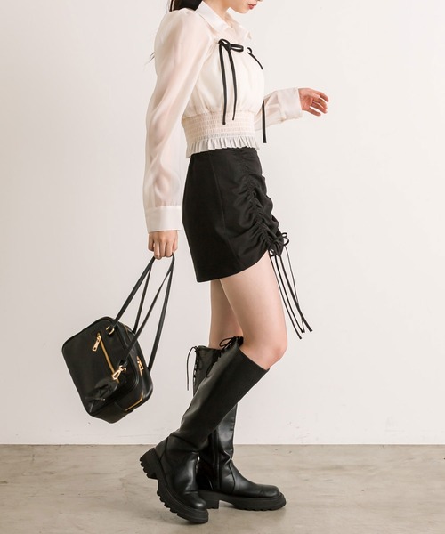 OLIVE des OLIVE(オリーブデオリーブ)の「【WEB限定】ダブルリボン長袖シャツブラウス(シャツ/ブラウス・レディース・アイボリー/ブラウン/クリーム・FREE)」の8枚目の写真