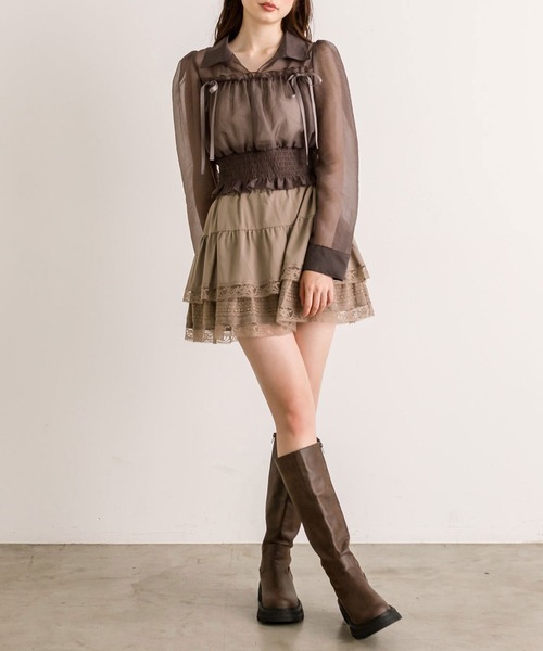 OLIVE des OLIVE(オリーブデオリーブ)の「【WEB限定】ダブルリボン長袖シャツブラウス(シャツ/ブラウス・レディース・アイボリー/ブラウン/クリーム・FREE)」の15枚目の写真