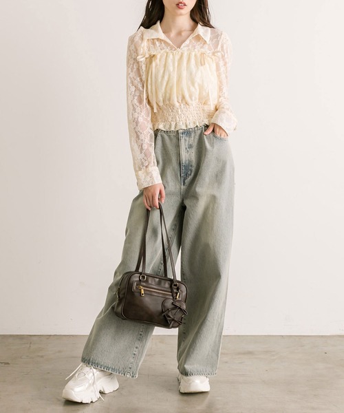 OLIVE des OLIVE(オリーブデオリーブ)の「【WEB限定】ダブルリボン長袖シャツブラウス(シャツ/ブラウス・レディース・アイボリー/ブラウン/クリーム・FREE)」の21枚目の写真