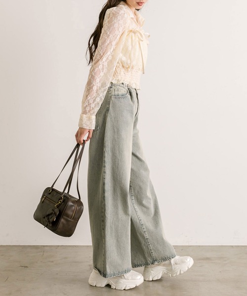 OLIVE des OLIVE(オリーブデオリーブ)の「【WEB限定】ダブルリボン長袖シャツブラウス(シャツ/ブラウス・レディース・アイボリー/ブラウン/クリーム・FREE)」の22枚目の写真