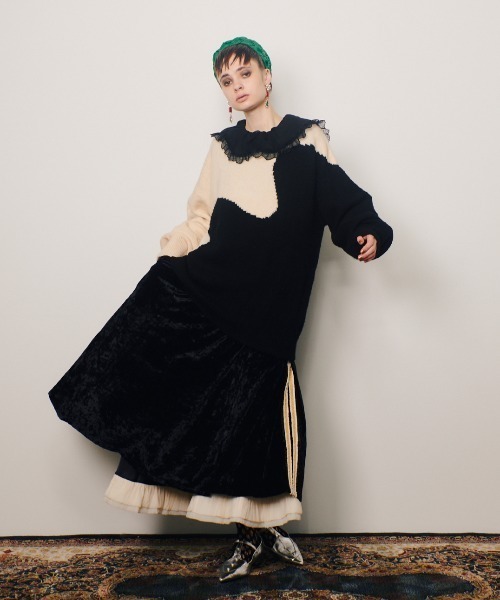 manana suerte（マニャーナスエルテ）の「SPECIAL EDITIONクラッシュベロアスカート（スカート・レディース・ブラック/オレンジ・FREE）」の11枚目の写真