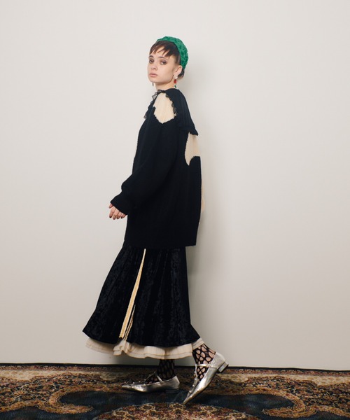 manana suerte（マニャーナスエルテ）の「SPECIAL EDITIONクラッシュベロアスカート（スカート・レディース・ブラック/オレンジ・FREE）」の13枚目の写真