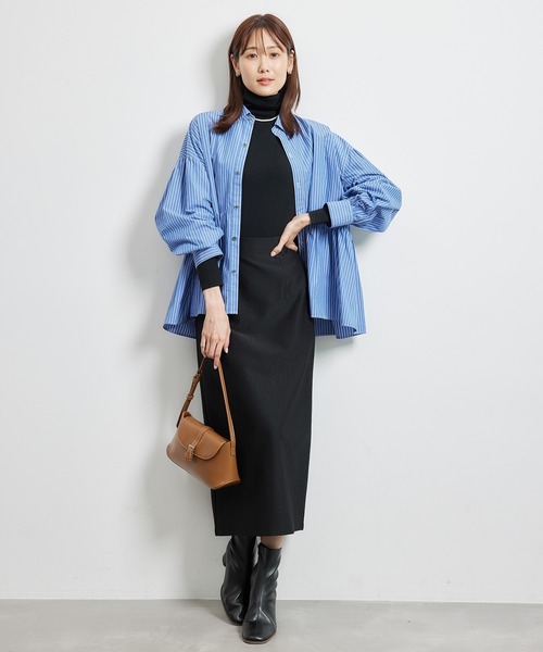 ROPE' PICNIC(ロペピクニック)の「リブタートルネックニットプルオーバー/アンチピリング・帯電防止(ニット/セーター・レディース・ブラック/ホワイト系その他5/キナリ/ライトグレー/レッド・38)」の6枚目の写真