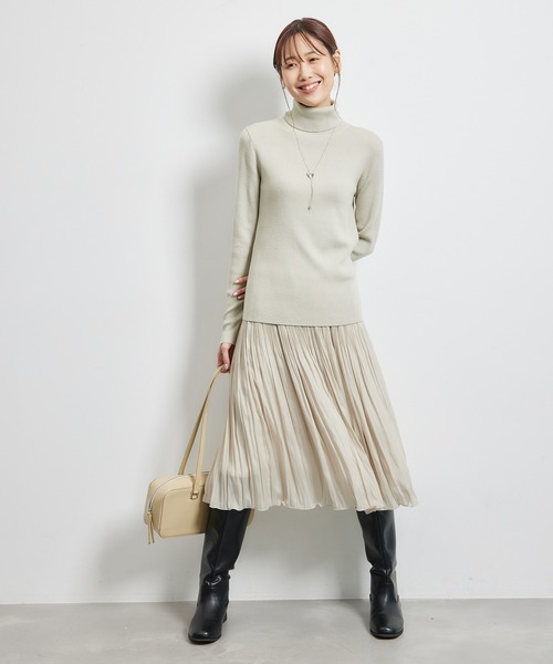 ROPE' PICNIC(ロペピクニック)の「リブタートルネックニットプルオーバー/アンチピリング・帯電防止(ニット/セーター・レディース・ブラック/ホワイト系その他5/キナリ/ライトグレー/レッド・38)」の13枚目の写真