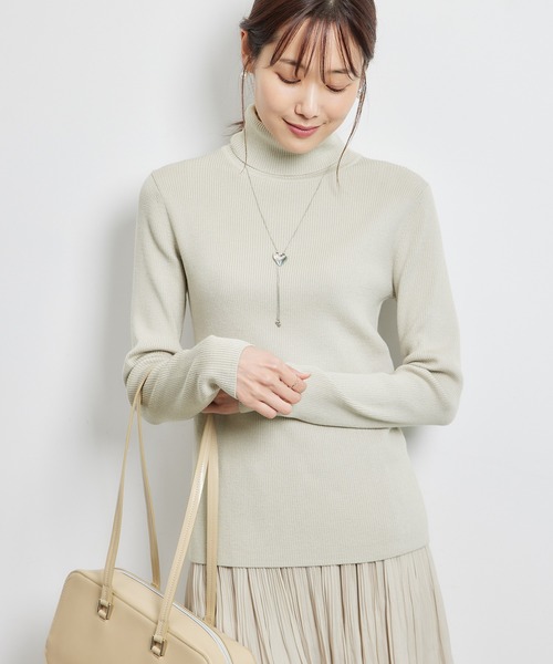 ROPE' PICNIC(ロペピクニック)の「リブタートルネックニットプルオーバー/アンチピリング・帯電防止(ニット/セーター・レディース・ブラック/ホワイト系その他5/キナリ/ライトグレー/レッド・38)」の14枚目の写真