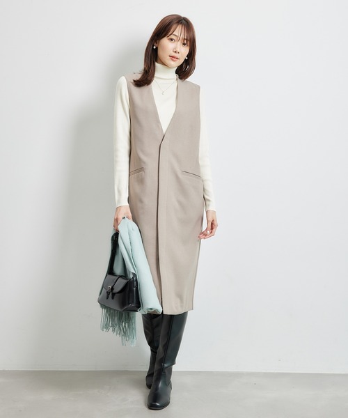 ROPE' PICNIC(ロペピクニック)の「リブタートルネックニットプルオーバー/アンチピリング・帯電防止(ニット/セーター・レディース・ブラック/ホワイト系その他5/キナリ/ライトグレー/レッド・38)」の22枚目の写真