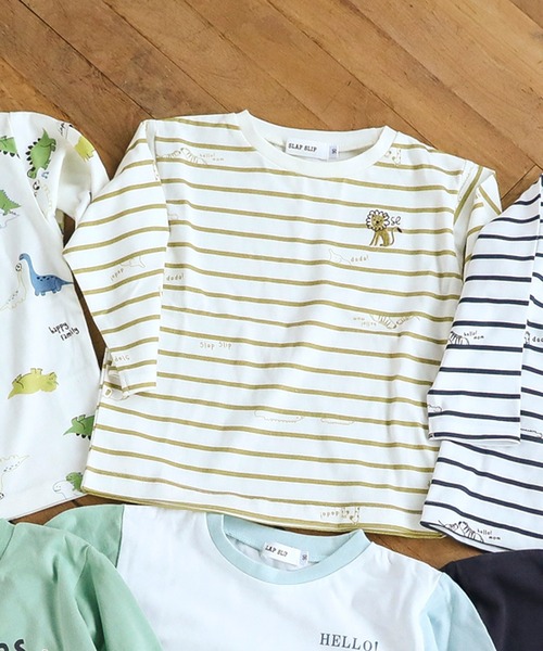SLAP SLIP(スラップスリップ)の「【スララク/防汚加工】いろいろデザイン長袖Tシャツ(80~130cm)(Tシャツ/カットソー・キッズ・パープル/イエロー/グリーン系その他/ホワイト/レッド/ピンク/グリーン/ホワイト系その他/パープル系その他/レッド系その他/オフホワイト/ブルー/ブラック系その他/ホワイト系その他2/ブラック/ピンク系その他・130cm/80cm/90cm/110cm/100cm/120cm)」の8枚目の写真