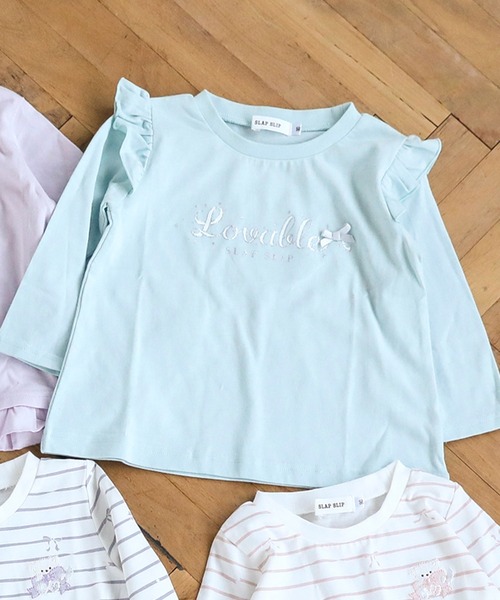 SLAP SLIP(スラップスリップ)の「【スララク/防汚加工】いろいろデザイン長袖Tシャツ(80~130cm)(Tシャツ/カットソー・キッズ・パープル/イエロー/グリーン系その他/ホワイト/レッド/ピンク/グリーン/ホワイト系その他/パープル系その他/レッド系その他/オフホワイト/ブルー/ブラック系その他/ホワイト系その他2/ブラック/ピンク系その他・130cm/80cm/90cm/110cm/100cm/120cm)」の9枚目の写真