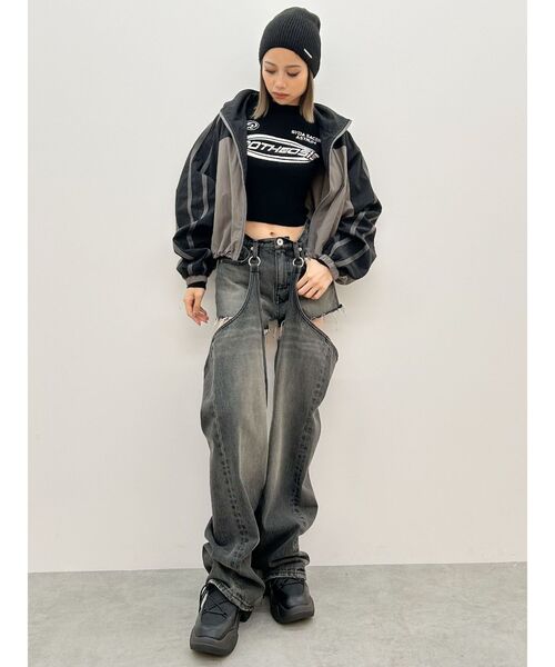 GYDA(ジェイダ)の「レーサーデザインembroideryニットトップス(ニット/セーター・レディース・オフホワイト/グレー/ブラック・FREE)」の18枚目の写真