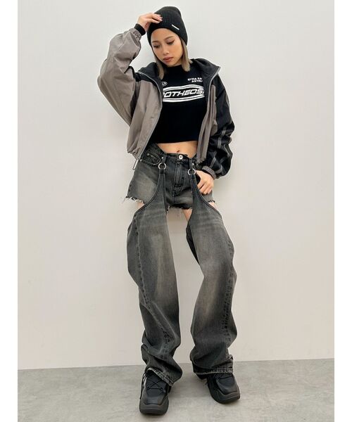 GYDA(ジェイダ)の「レーサーデザインembroideryニットトップス(ニット/セーター・レディース・オフホワイト/グレー/ブラック・FREE)」の19枚目の写真