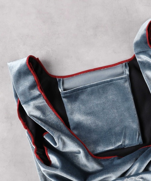 Right-on（ライトオン）の「ベロア刺繍バッグ（トートバッグ・レディース・ブラウン/ブルー・ONE SIZE）」の6枚目の写真