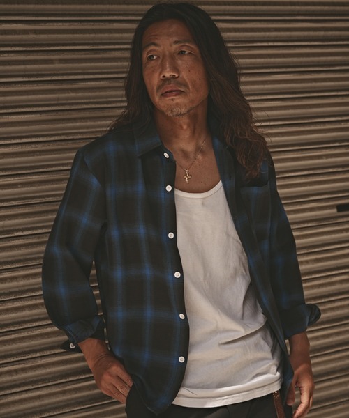 ALL RUNS(オールランズ)の「オンブレチェックシャツ 2026年春夏(シャツ/ブラウス・メンズ・ブラック/ブルー/レッド・M/L/XL)」の14枚目の写真