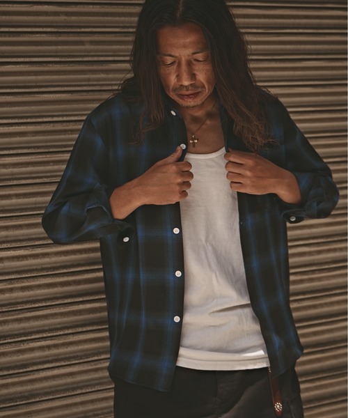 【み様】20%OFF適用　オンブレシャツ STARTER シャツ BLACK LABEL チェーンステッチ カットオフ