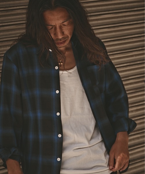 ALL RUNS(オールランズ)の「オンブレチェックシャツ 2026年春夏(シャツ/ブラウス・メンズ・ブラック/ブルー/レッド・M/L/XL)」の16枚目の写真