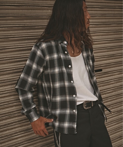 ALL RUNS(オールランズ)の「オンブレチェックシャツ 2026年春夏(シャツ/ブラウス・メンズ・ブラック/ブルー/レッド・M/L/XL)」の21枚目の写真