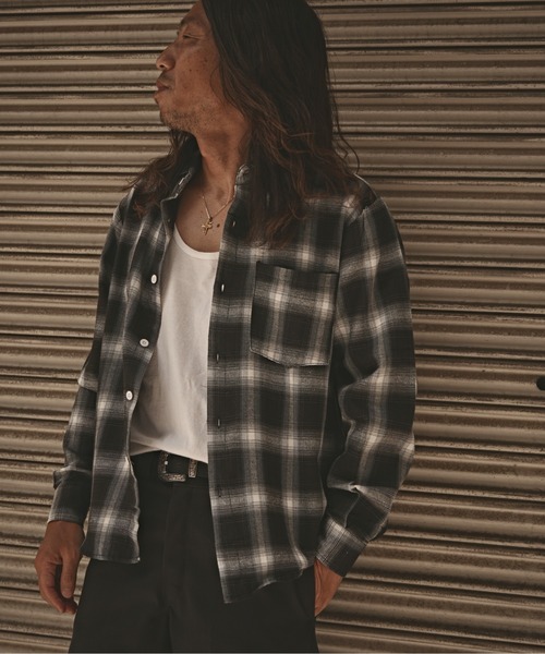 ALL RUNS(オールランズ)の「オンブレチェックシャツ 2026年春夏(シャツ/ブラウス・メンズ・ブラック/ブルー/レッド・M/L/XL)」の22枚目の写真