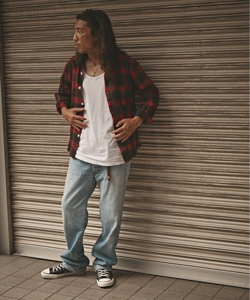 ALL RUNS(オールランズ)の「オンブレチェックシャツ 2026年春夏(シャツ/ブラウス・メンズ・ブラック/ブルー/レッド・M/L/XL)」の10枚目の写真