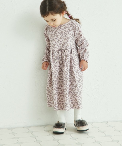 pairmanon（ペアマノン）の「総柄 長袖 リラックス ワンピース（ワンピース・キッズ・アイボリー/グレー系その他/ブラウン系その他/ブラック系その他/ブルー/ピンク/レッド系その他/パープル系その他/ドット/ラベンダー・100/110/120/130/140/150/90）」の7枚目の写真