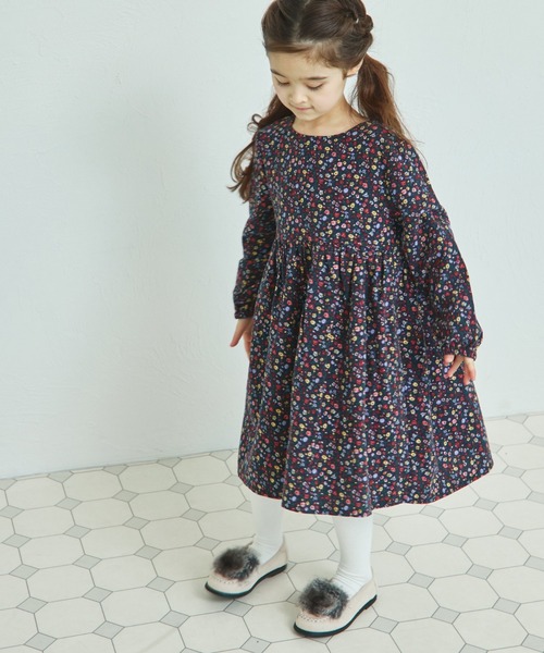 pairmanon（ペアマノン）の「総柄 長袖 リラックス ワンピース（ワンピース・キッズ・アイボリー/グレー系その他/ブラウン系その他/ブラック系その他/ブルー/ピンク/レッド系その他/パープル系その他/ドット/ラベンダー・100/110/120/130/140/150/90）」の10枚目の写真