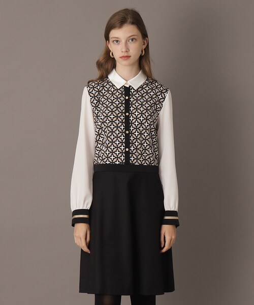 DRESSTERIOR ドレステリア　オーバーラップサークルシャツワンピース otonaMUSE11月号掲載】オーバーラップサークルシャツワンピース