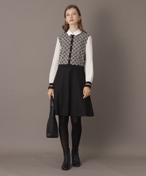 DRESSTERIOR ドレステリア　オーバーラップサークルシャツワンピース otonaMUSE11月号掲載】オーバーラップサークルシャツワンピース