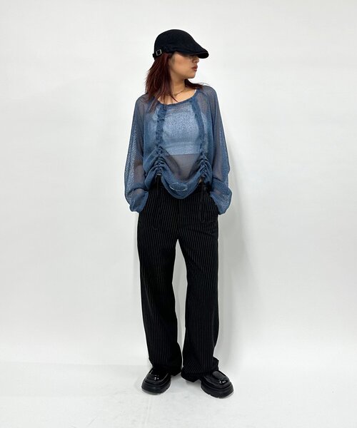 WHO'S WHO gallery（フーズフーギャラリー）の「オーサムスラックスパンツ（スラックス・レディース・ブラック/ネイビー/ブラック系その他/グレー・FREE）」の19枚目の写真