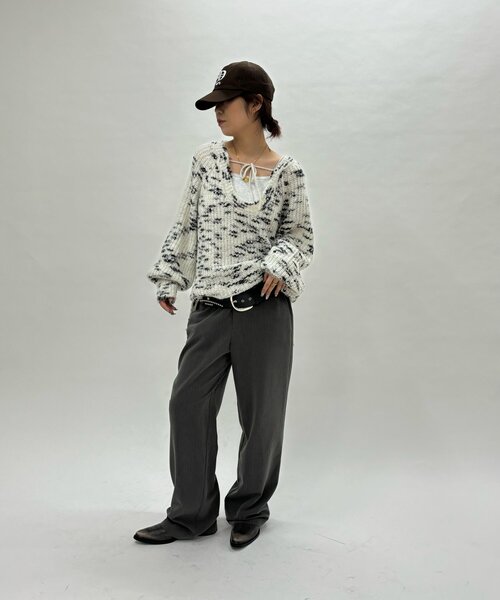 WHO'S WHO gallery（フーズフーギャラリー）の「オーサムスラックスパンツ（スラックス・レディース・ブラック/ネイビー/ブラック系その他/グレー・FREE）」の15枚目の写真