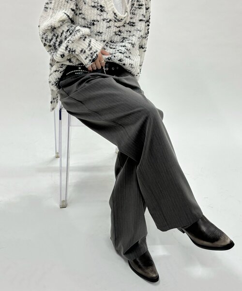 WHO'S WHO gallery（フーズフーギャラリー）の「オーサムスラックスパンツ（スラックス・レディース・ブラック/ネイビー/ブラック系その他/グレー・FREE）」の17枚目の写真