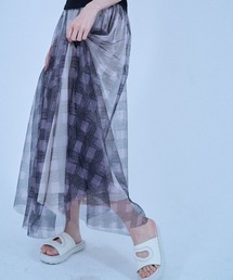 【Nora Lily】「elle」Sheer Check Skirt