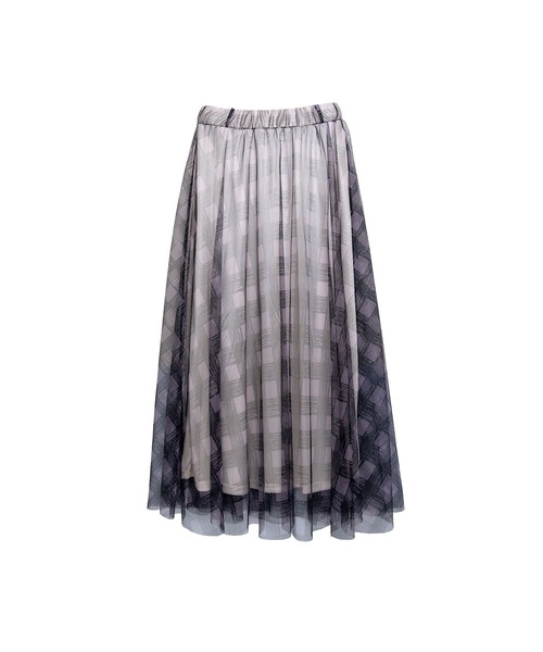 Nora Lily elle(ノラリリーエル)の「【Nora Lily】「elle」Sheer Check Skirt(スカート・レディース・ベージュ/レッド/グレー・FREE)」の19枚目の写真